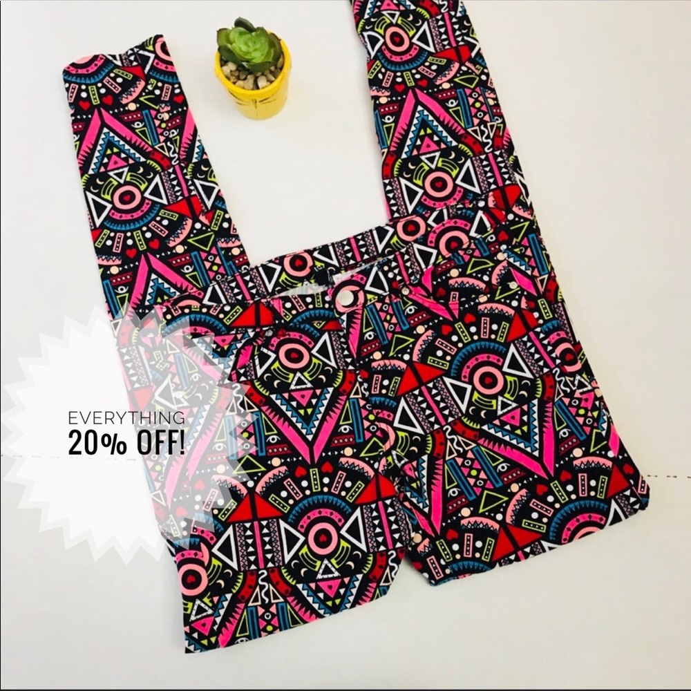 Divided Multicolor Skinny Pants